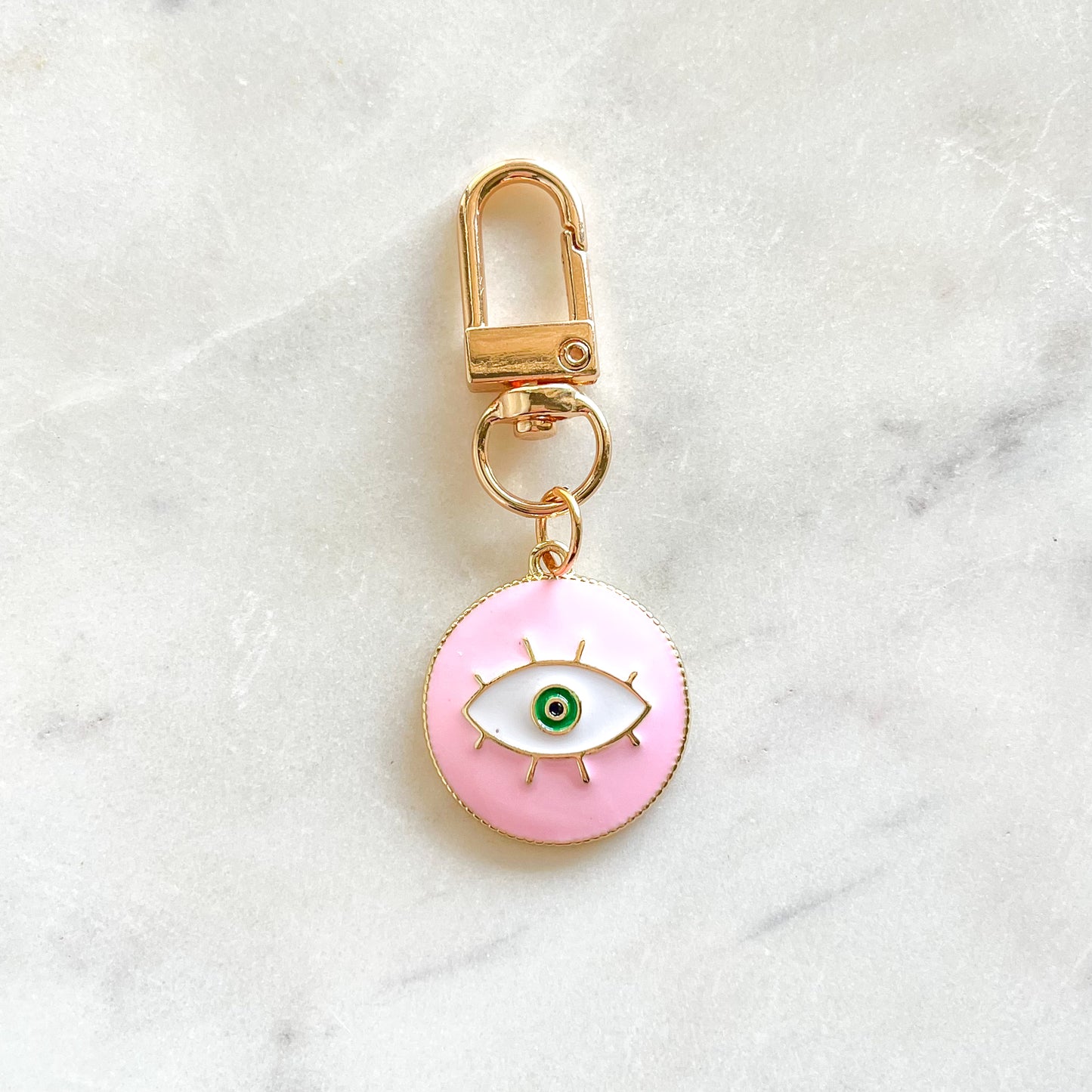 Pink Evil Eye Key Clip