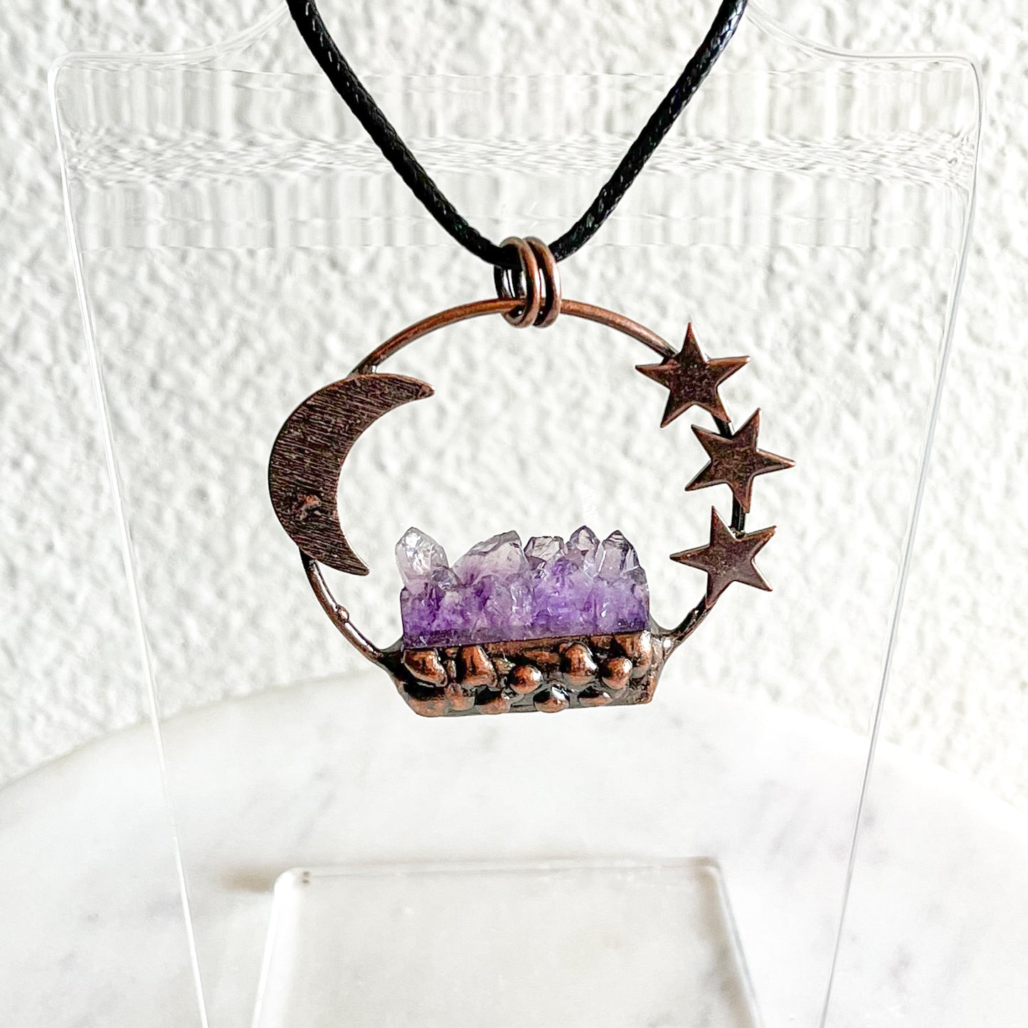 Amethyst + Copper Pendant