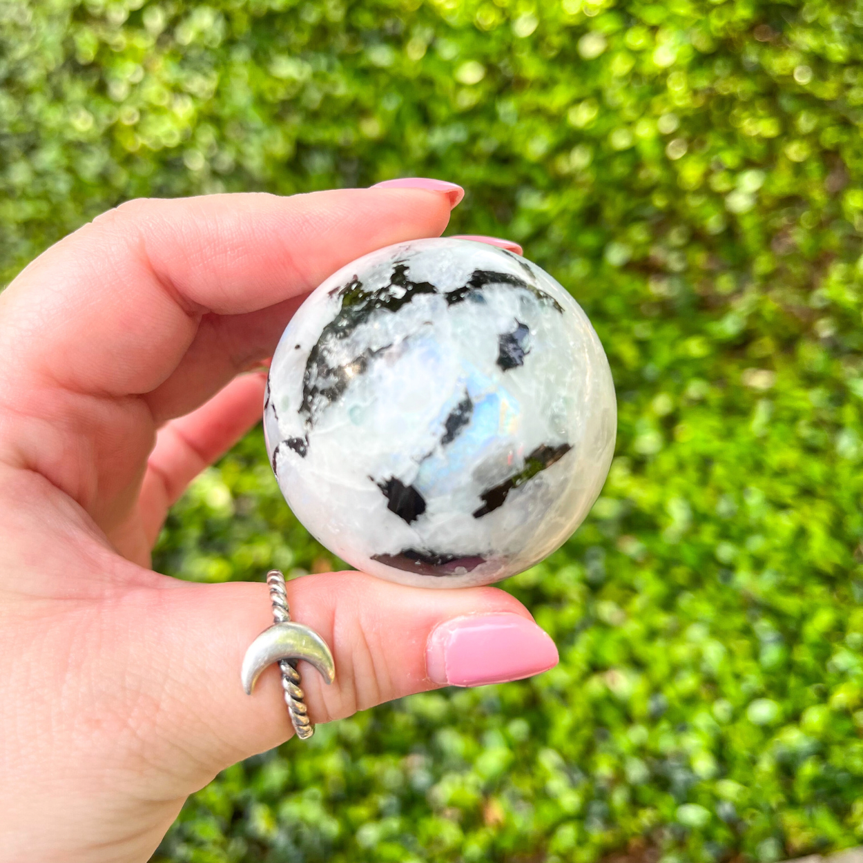 Rainbow Moonstone Sphere - A