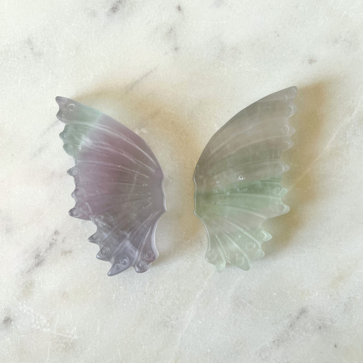 Small Fluorite Butterfly Wings + Stand - B