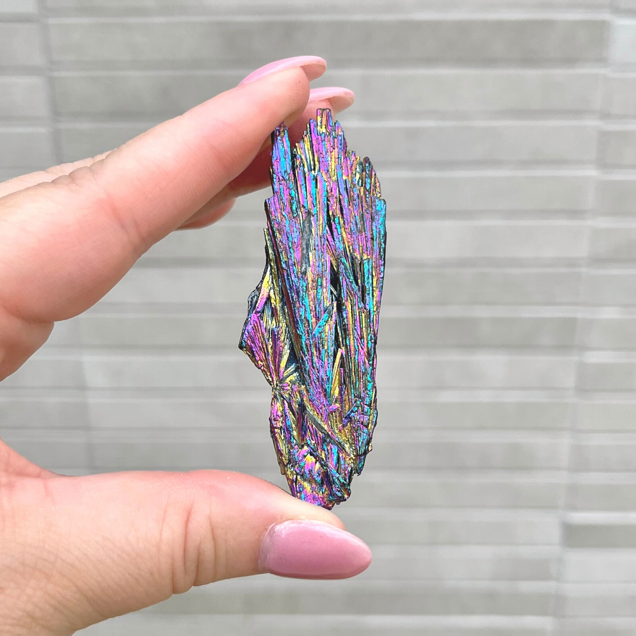 Rainbow Aura Kyanite Blade