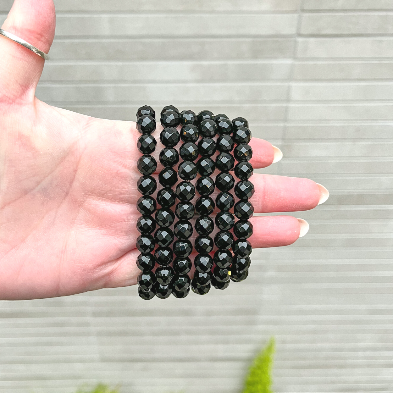 Faceted Black Obsidian Bracelet