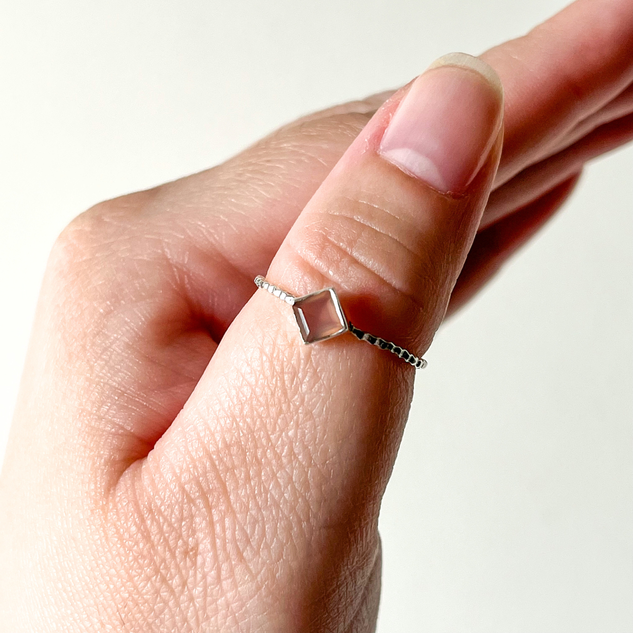 Dainty Rose Quartz Ring