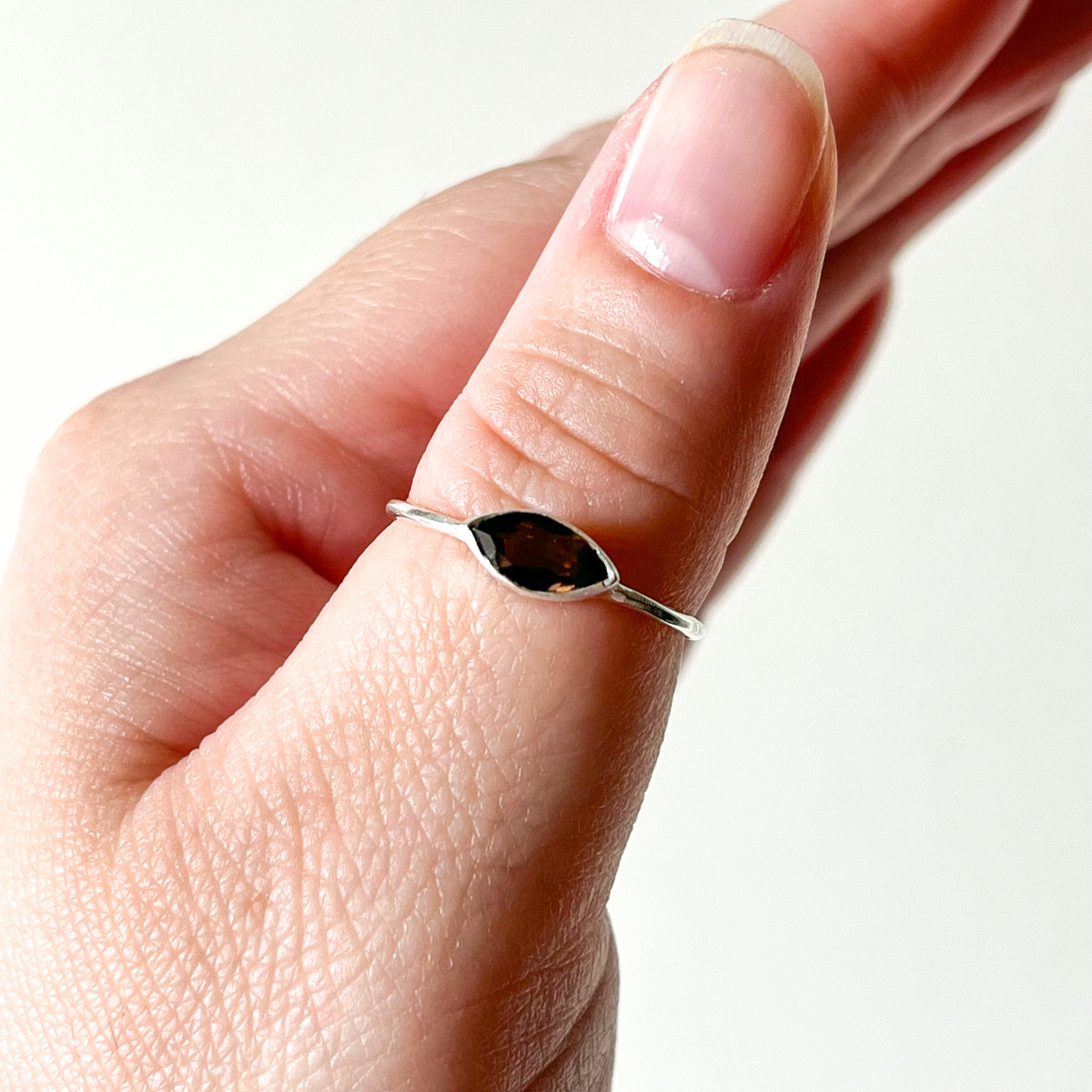 Dainty Smoky Quartz Ring