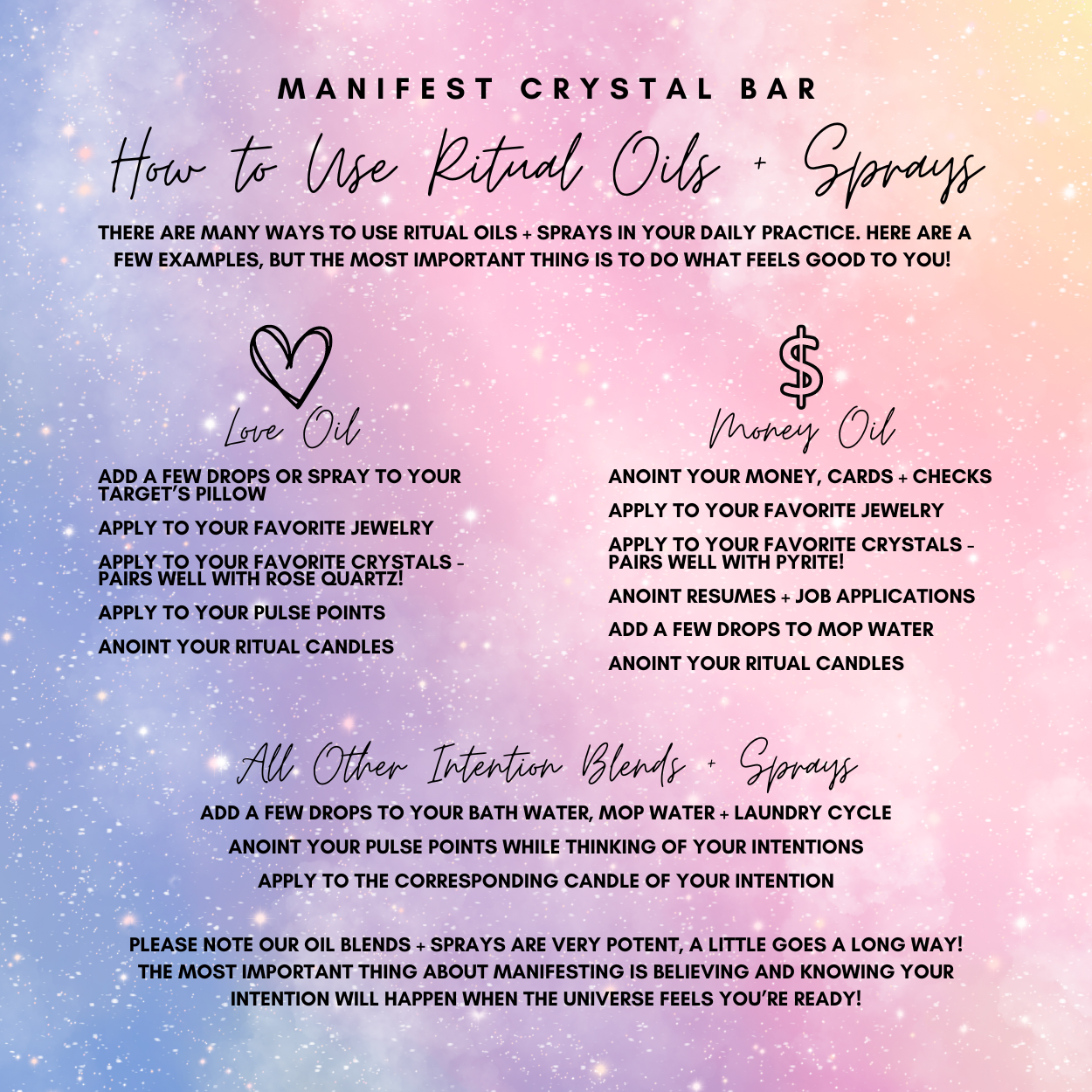 Healing Crystal Massage Oil Candles
