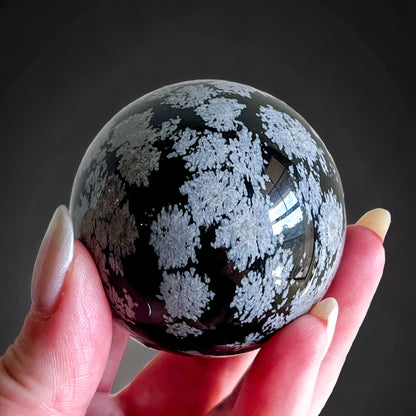 Snowflake Obsidian Sphere