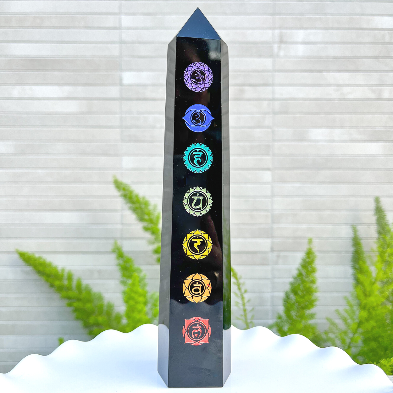 Black Obsidian Chakra Tower