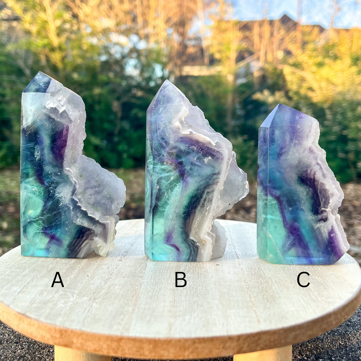 1/2 Polished Fluorite Tower - C