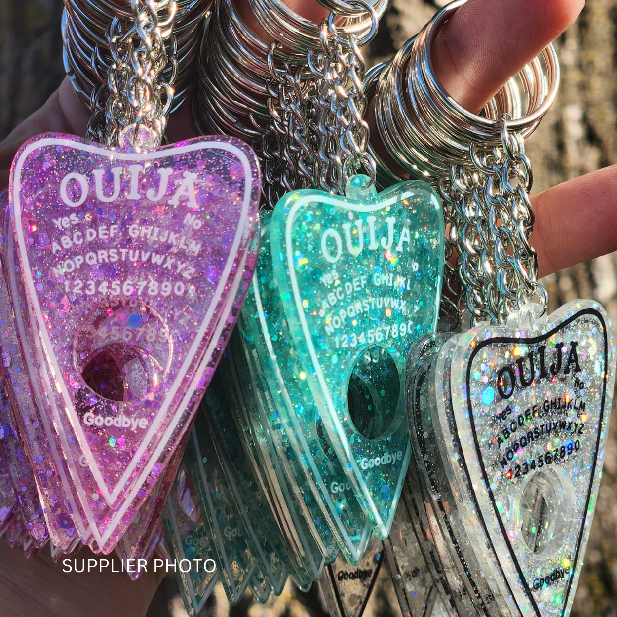 White Planchette Keychain