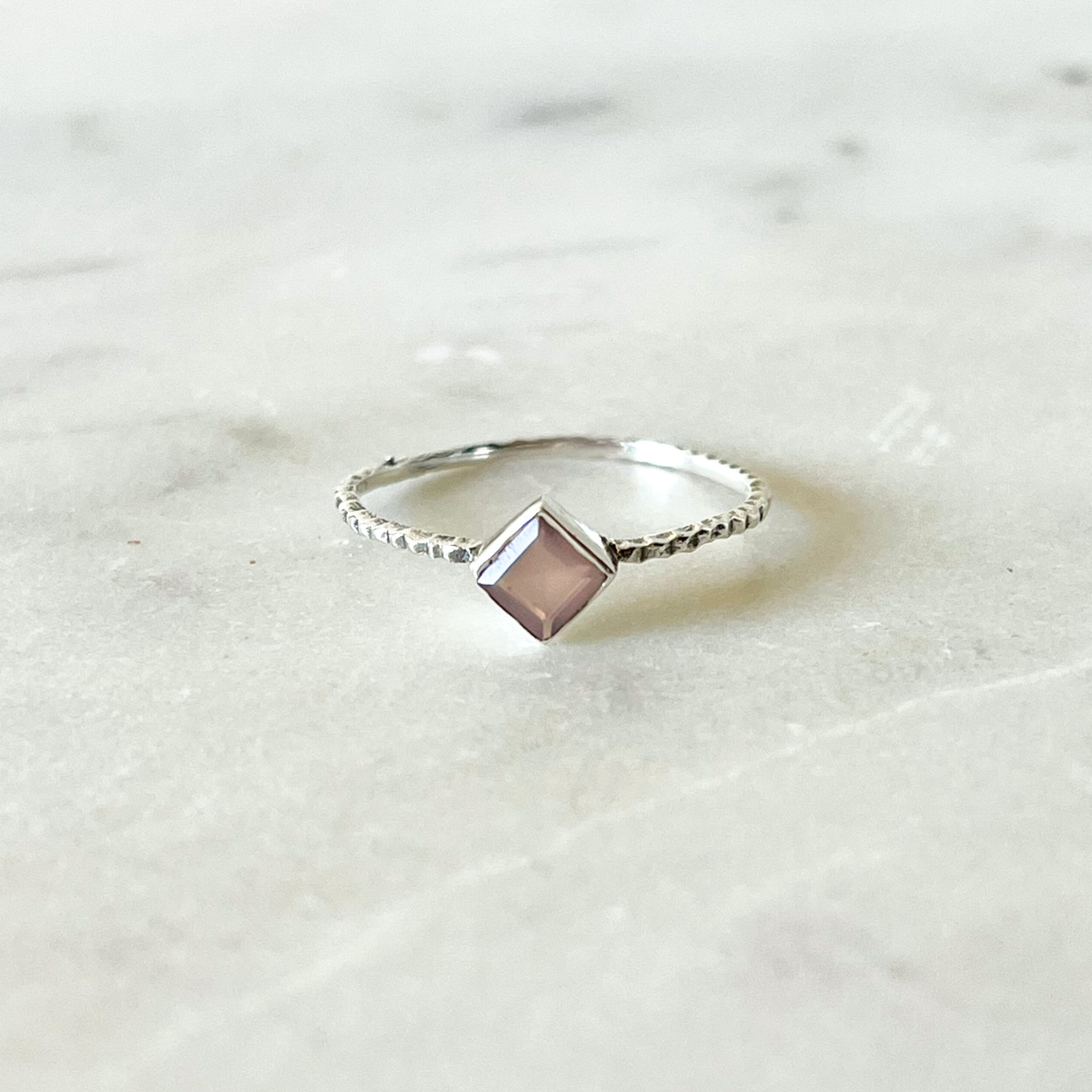 Dainty Rose Quartz Ring