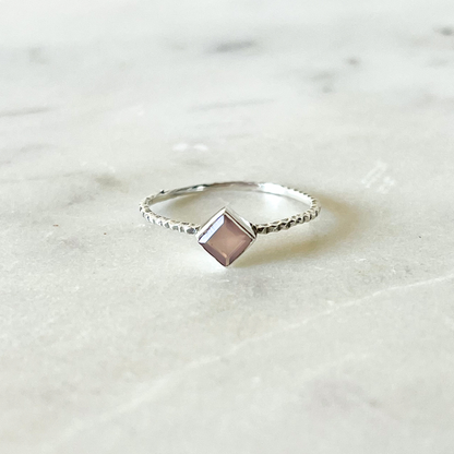 Dainty Rose Quartz Ring